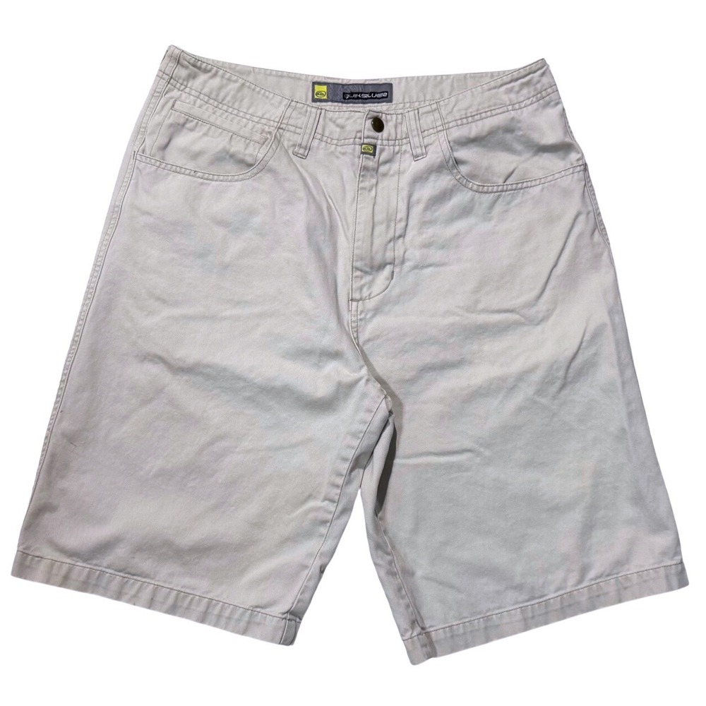 Quiksilver Mens Beige Cargo Shorts Relaxed‎ Fit Cotton Casual - 32